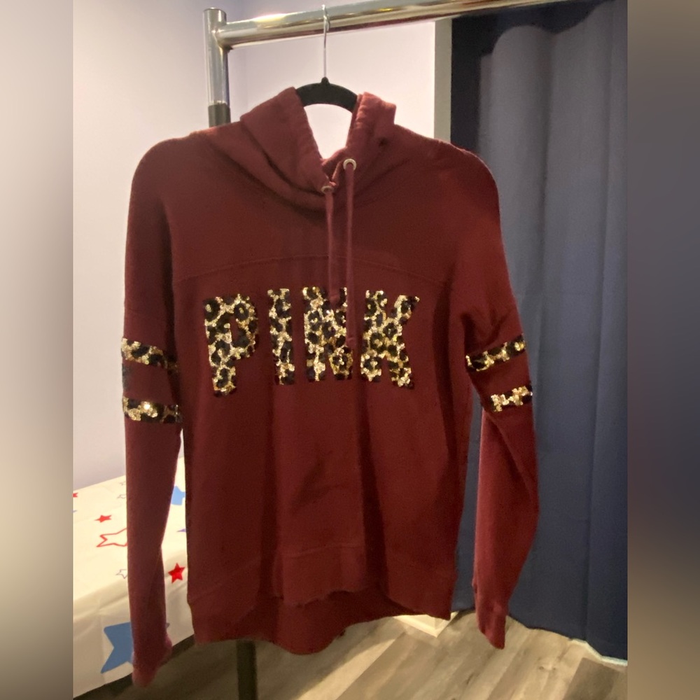 PINK Sweatshirt with Cowl Neck size XS